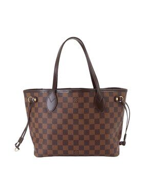 Louis Vuitton Damier Neverfull PM Tote Bag Ebene Brown